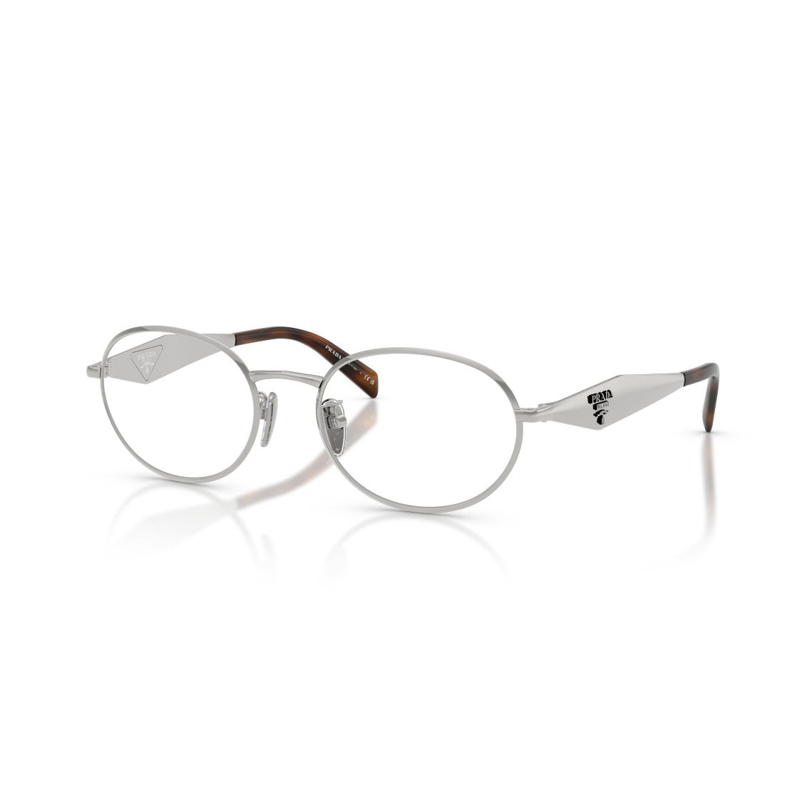Prada 0Pr D53vd Oval Silver Metal Frame Eyeglasses