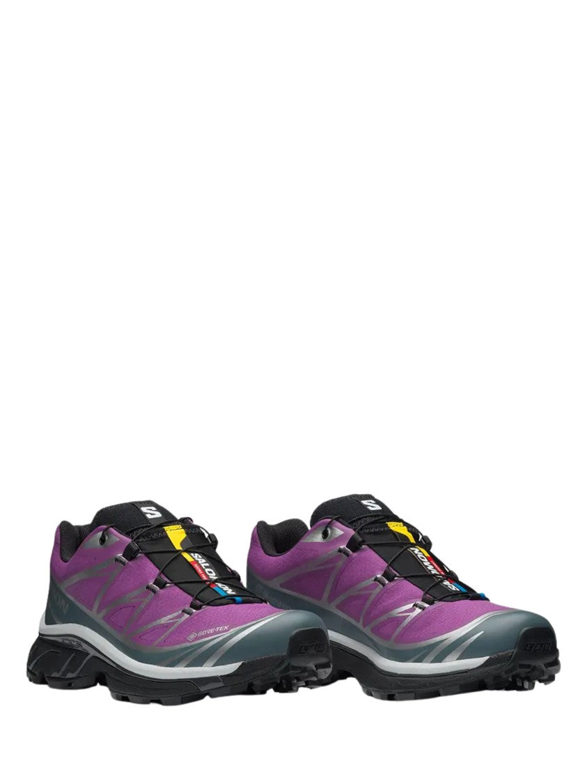 Salomon Grey Purple Logo Rubber Sneakers