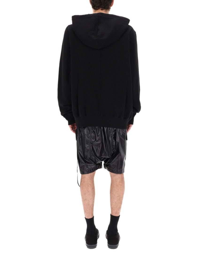 Drkshdw By Rick Owens Oversized Front Graphic Long Strap Cotton Hoodie