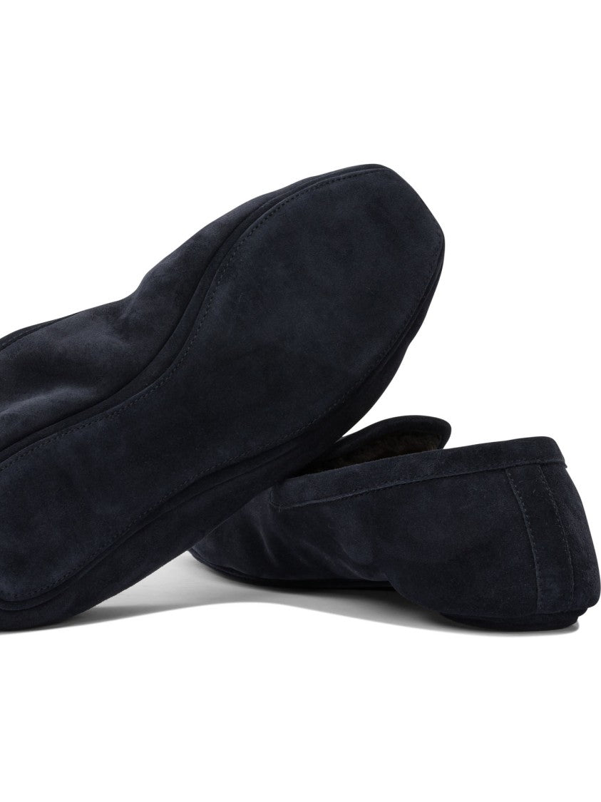 Henderson Baracco Blue Suede Loafers With Minimalist Silhouette
