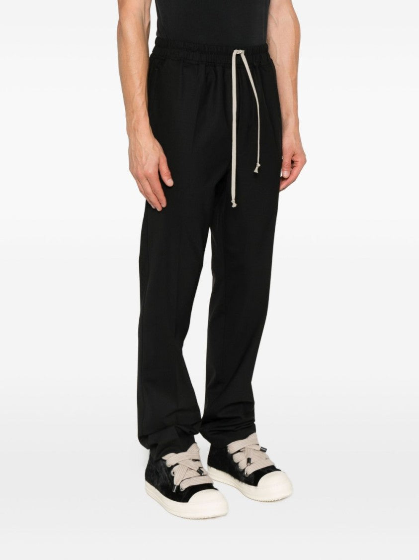 Rick Owens Relaxed-Fit Black Trousers With Elastic Waistband