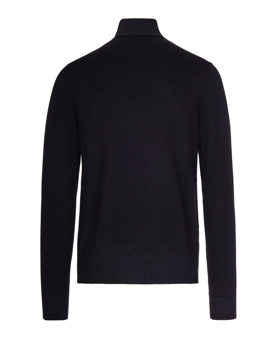 L.B.M. 1911 Turtleneck Sweater In 100% Virgin Wool With Ribbed Detailing