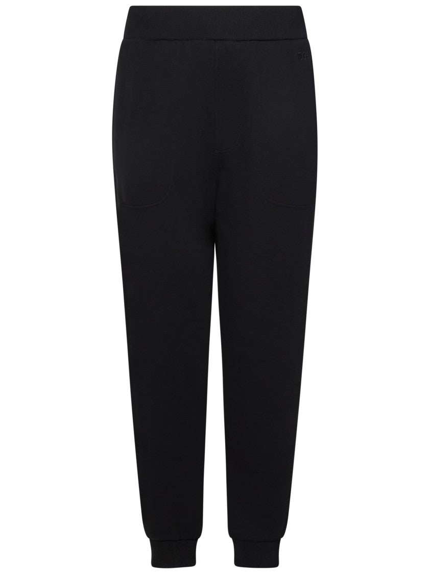 Zegna Black Cotton Fleece Joggers With Relaxed Fit