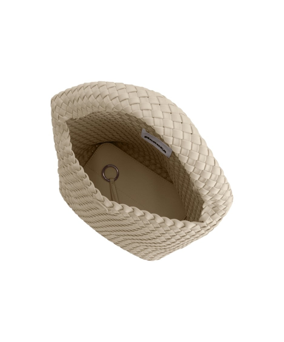 Marrea Large Neoprene Bucket Bag With Woven Texture And Padded Handle