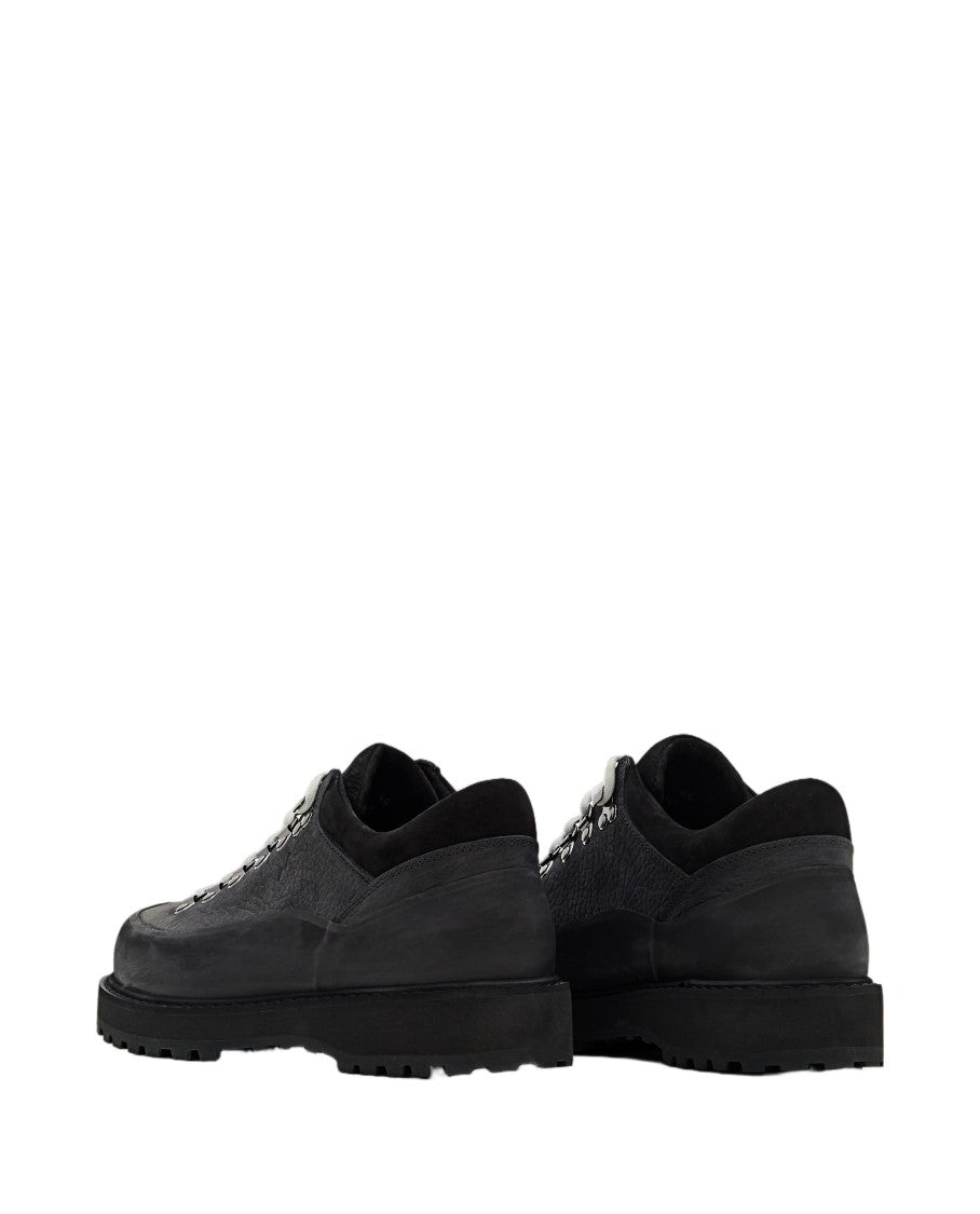 Diemme Black Cornaro Worked Suede Low-Top Sneakers