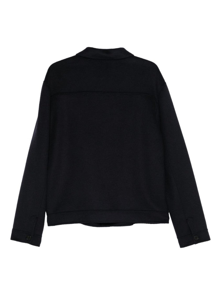 Low Brand Navy Double Wool Jacket With Minimalistic Design