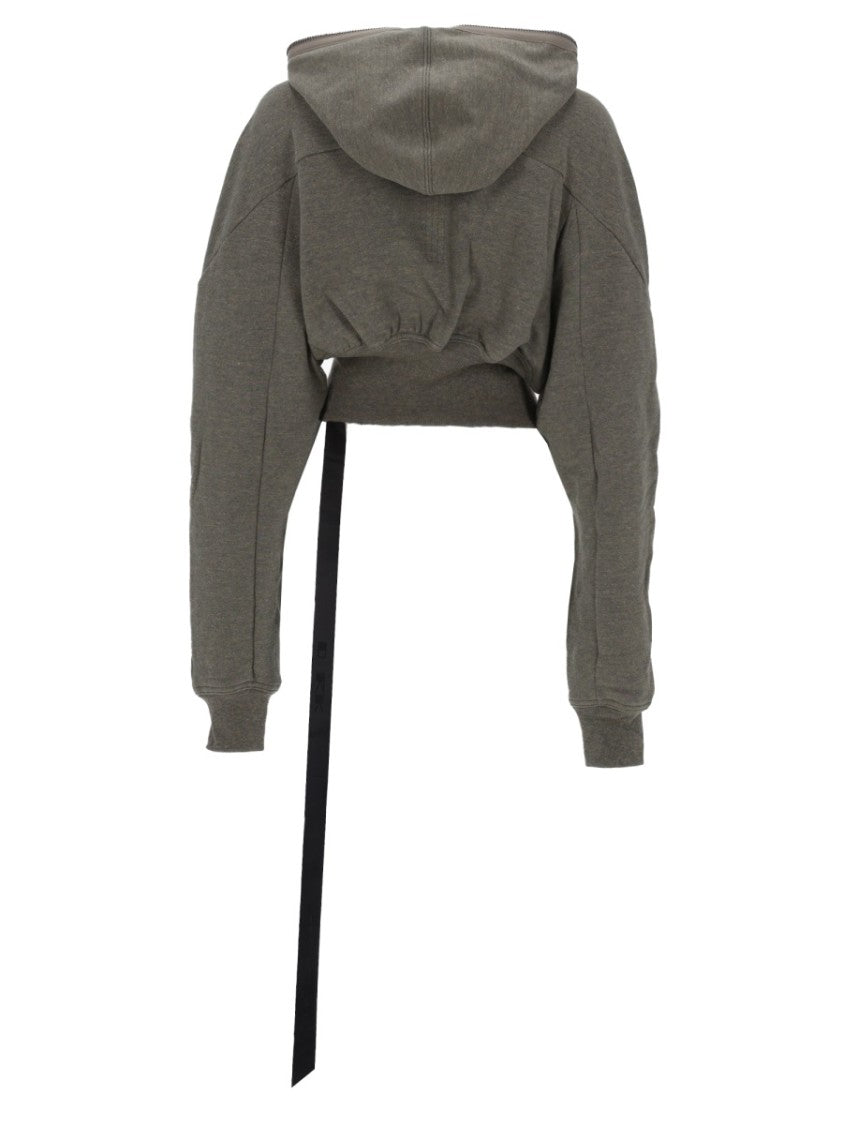 Drkshdw By Rick Owens Gimp Collage Cropped Front-Zip Cotton-Blend Sweatshirt