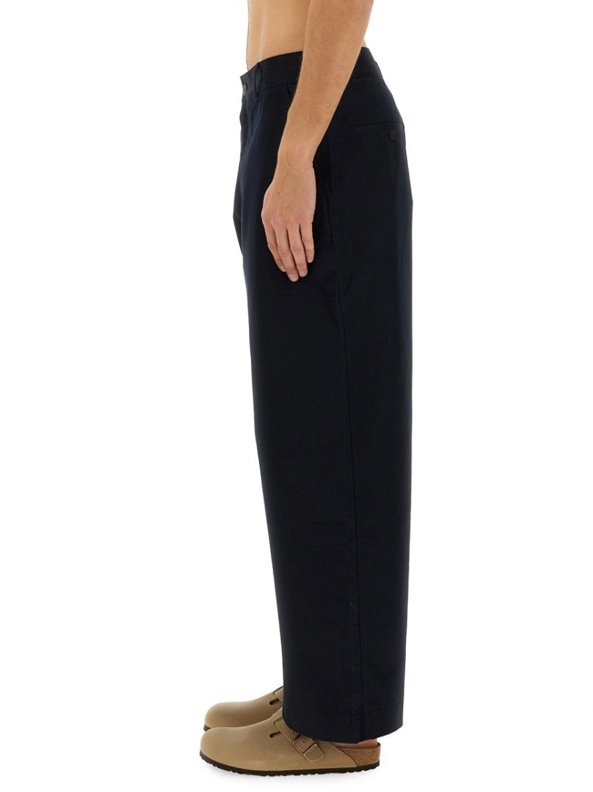 Studio Nicholson Relaxed Fit Wide Leg Slim Curved Pants