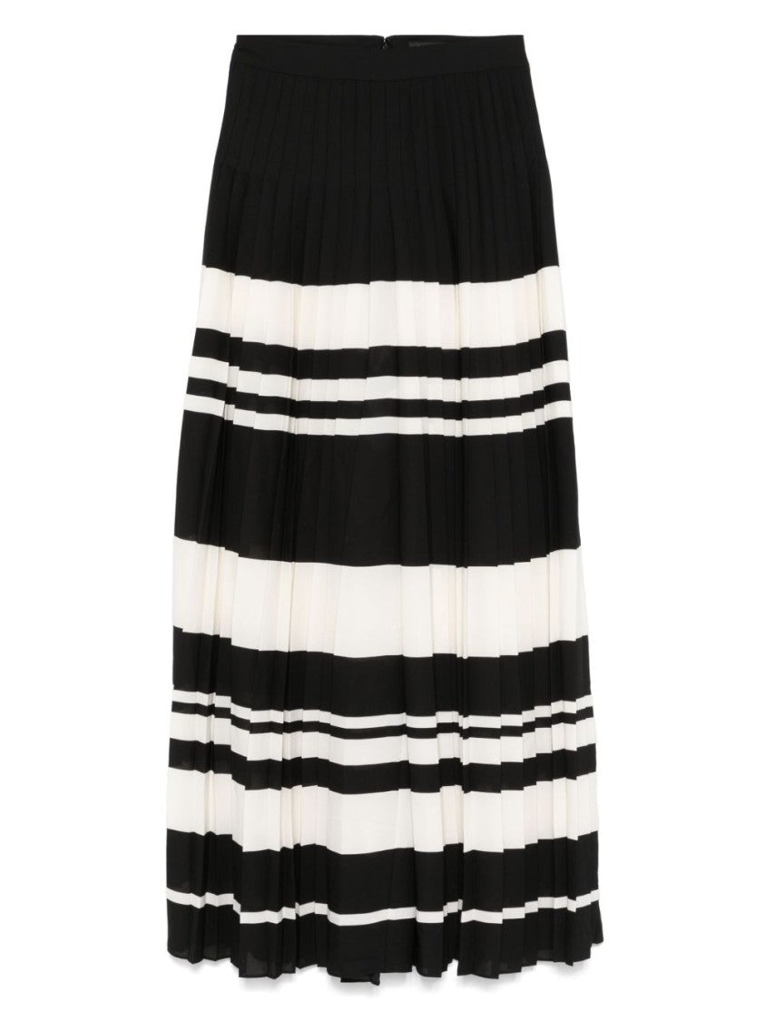 Lauren Ralph Lauren Full-Length Striped Maxi Skirt With Pleated Design