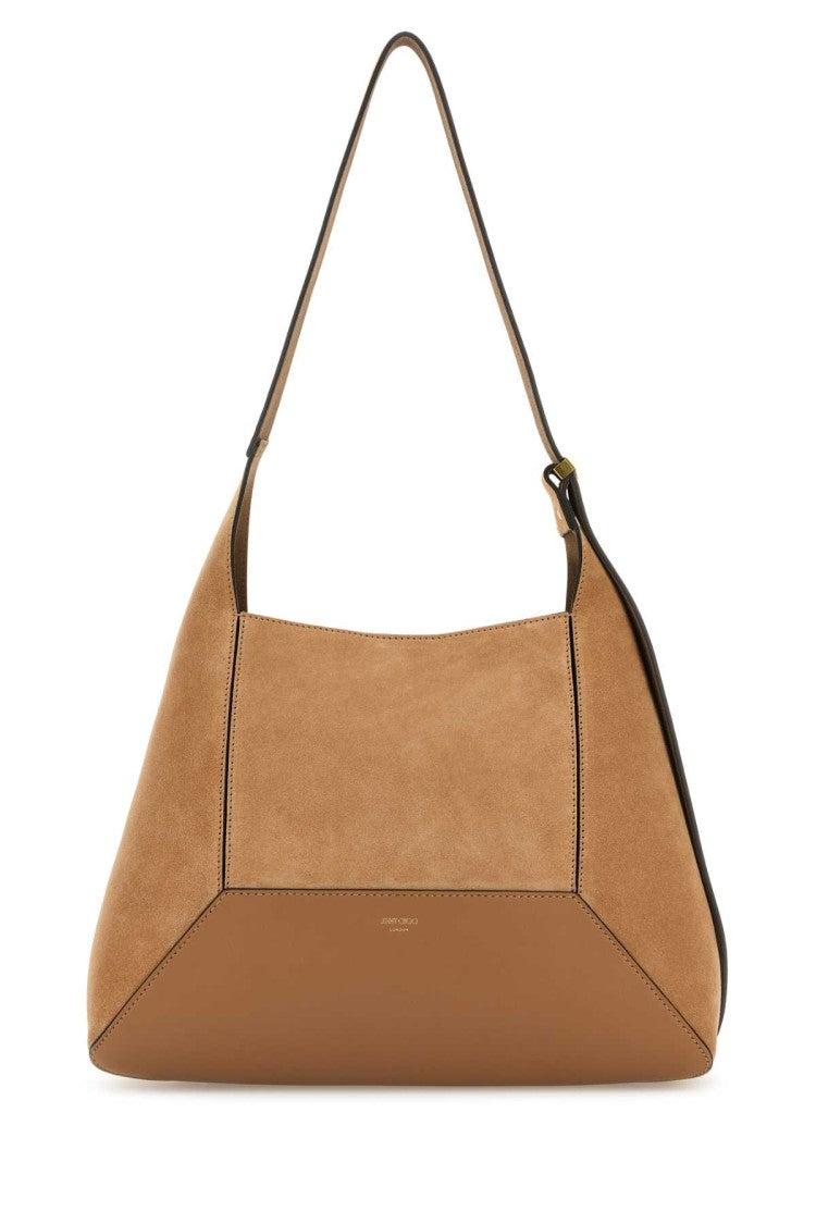 Jimmy Choo Camel Suede Medium Diamond Shoulder Bag