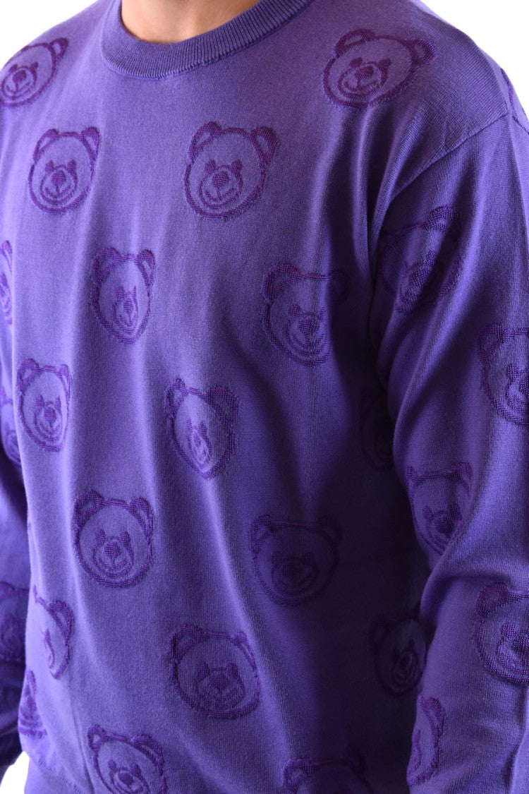 Moschino Multicolor Viscose Knitwear With Bear Pattern