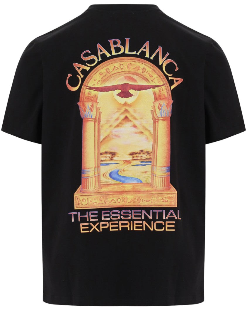 Casablanca Black Artistic Graphic Printed Organic Cotton T-Shirt