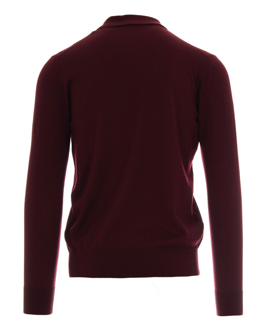 Paolo Pecora Bordeaux Knit Polo Shirt