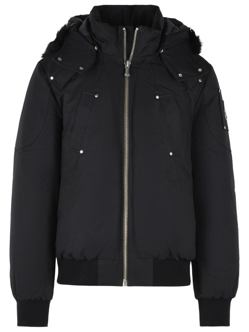 Moose Knuckles 'Original Ballistic' Black Cotton Blend Bomber Jacket