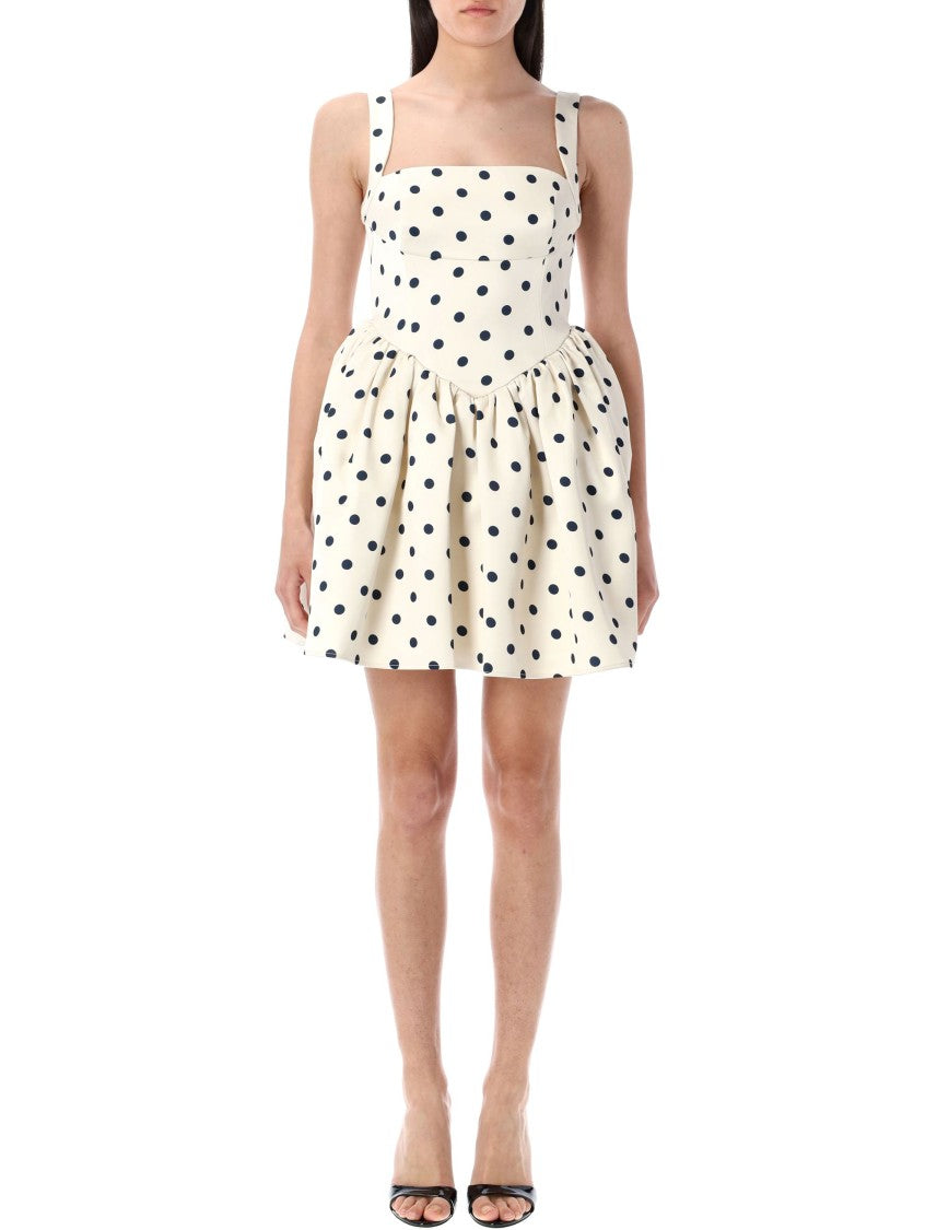 Self-Portrait Polka Dot Satin Mini Dress