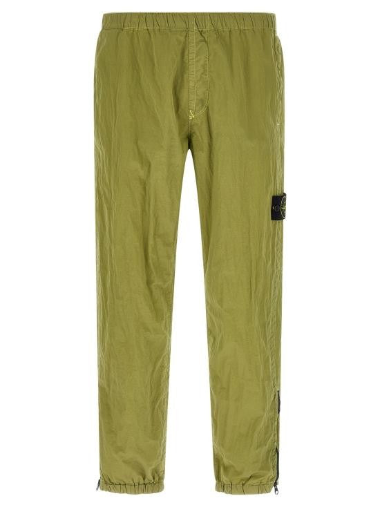 Stone Island Straight Pants With Elastic Waistband And Functional Details