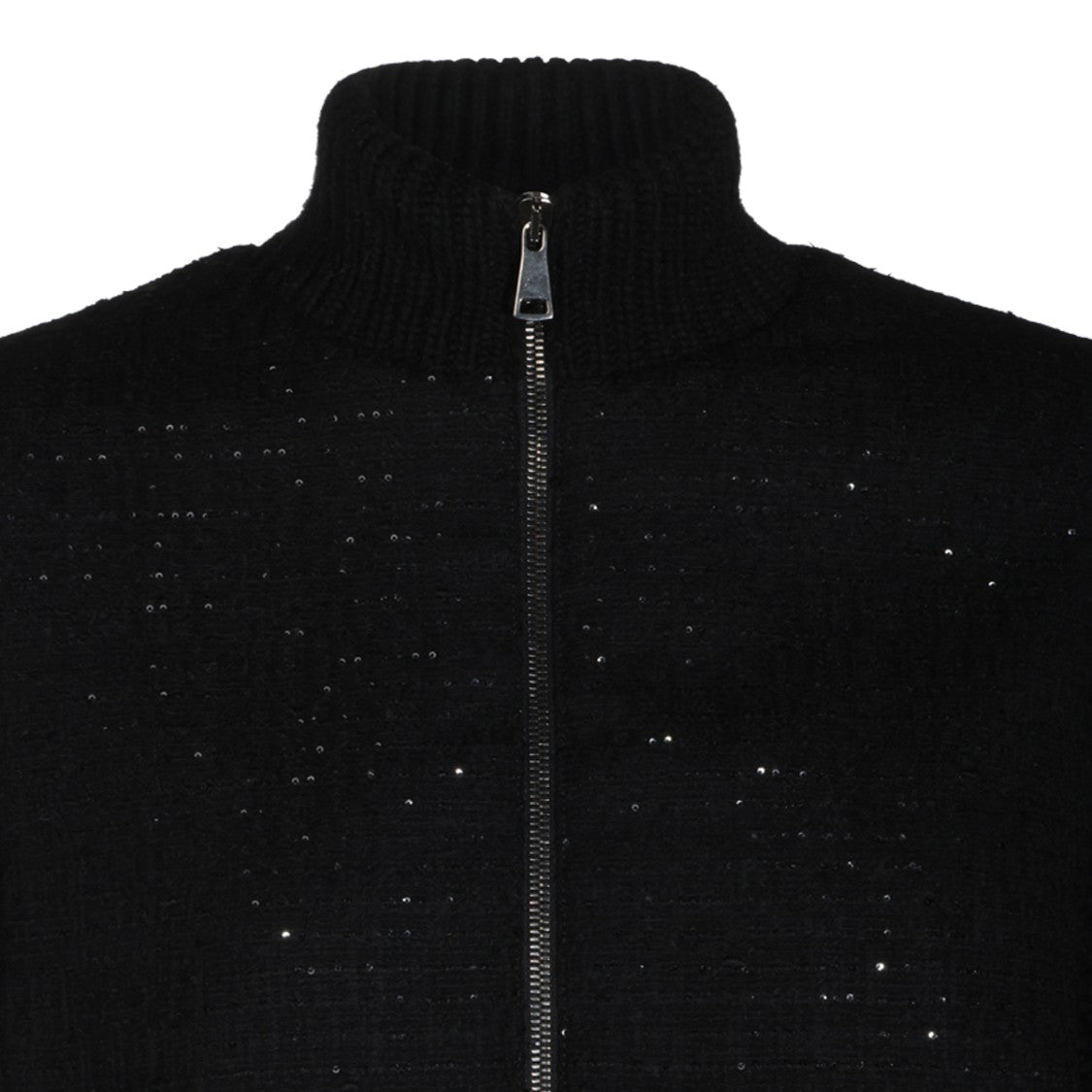Fabiana Filippi Black Virgin Wool Bomber-Line Casual Jacket