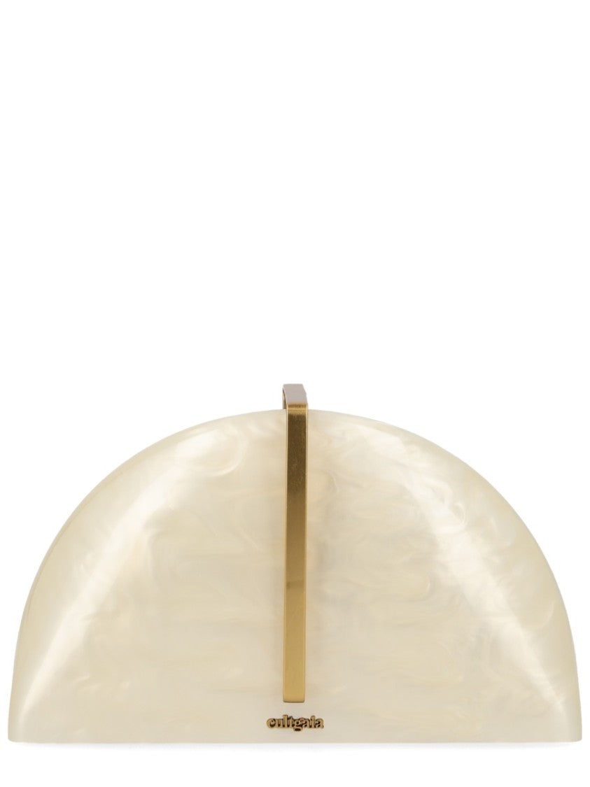 Cult Gaia Laguna Glossy Acrylic Gold Clutch