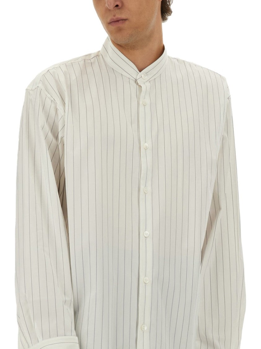 Dries Van Noten Vertical Striped Long-Sleeve Casual Shirt