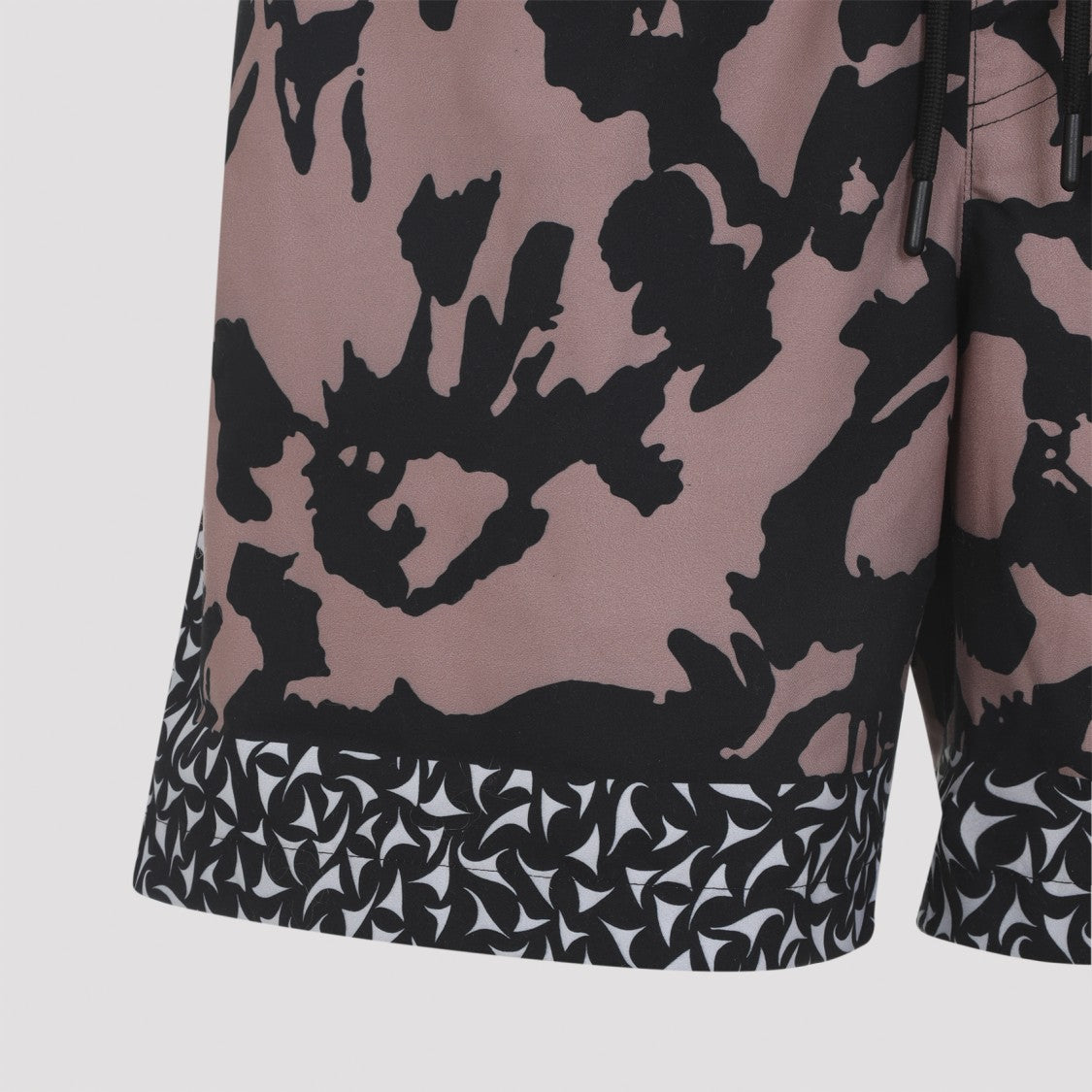 Dries Van Noten Abstract Pattern Swim Shorts With Geometric Border