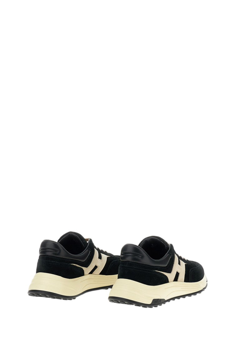 Hogan Black Nubuck Leather Hyperlight Sneakers