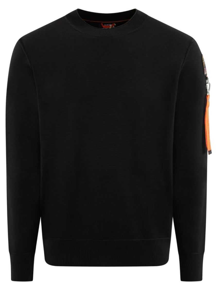 Parajumpers Black Sweater With Distinctive Sleeve Patch