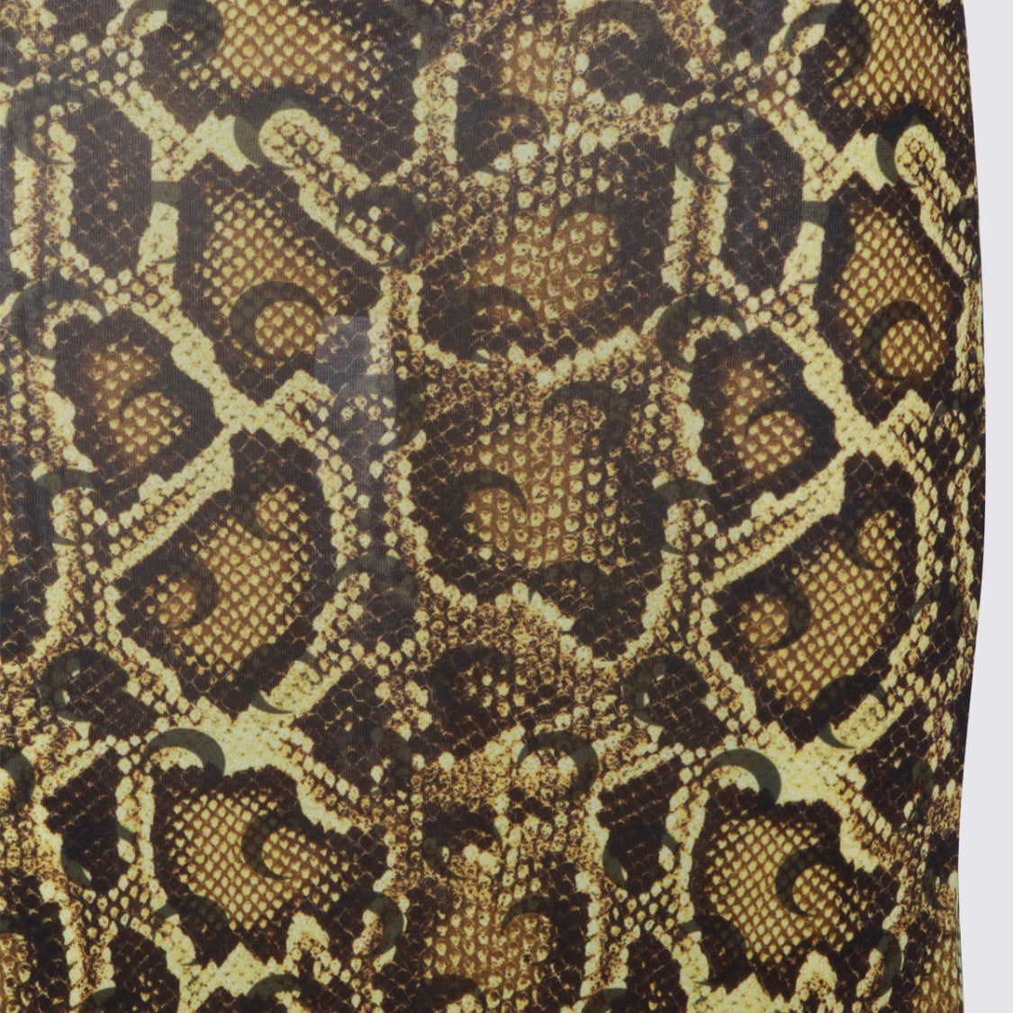 Marine Serre Sleeveless Maxi Dress With Asymmetrical Hemline And Exotic Snake Print
