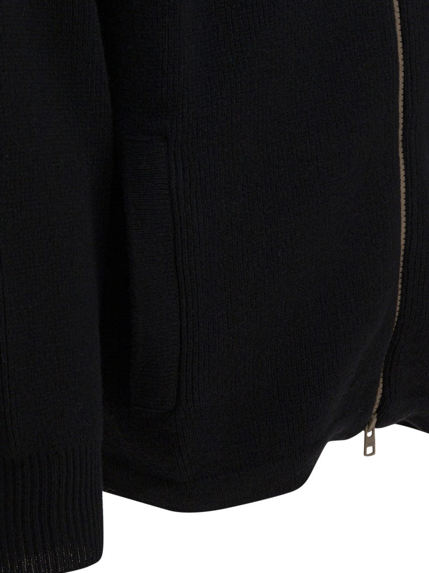 Gr10k Short Down Jacket With High Collar And Integrated Pockets