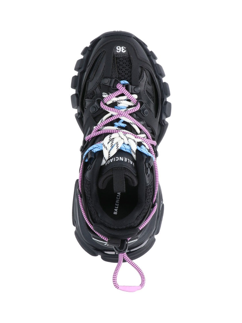 Balenciaga Chunky Black Sneakers With Multicolor Laces