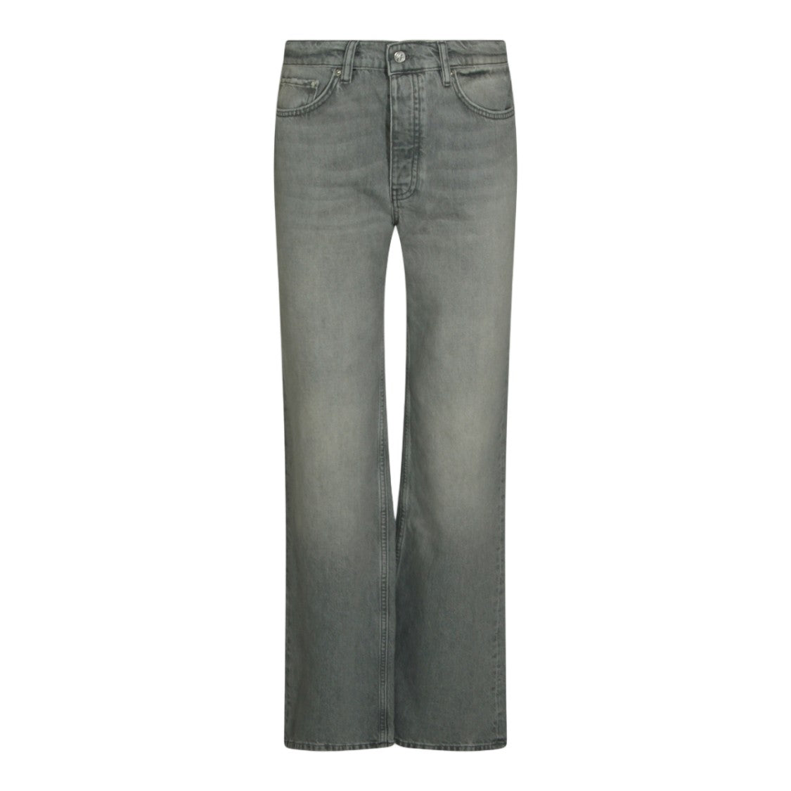 Anine Bing Straight-Leg Jeans With Faded Grey Wash And Classic Five-Pocket Styling