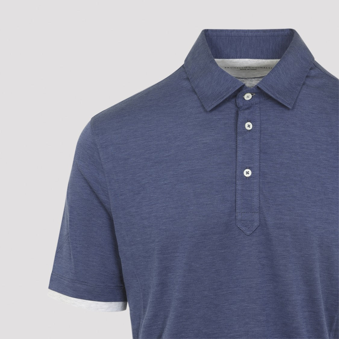 Brunello Cucinelli Blue Silk Polo