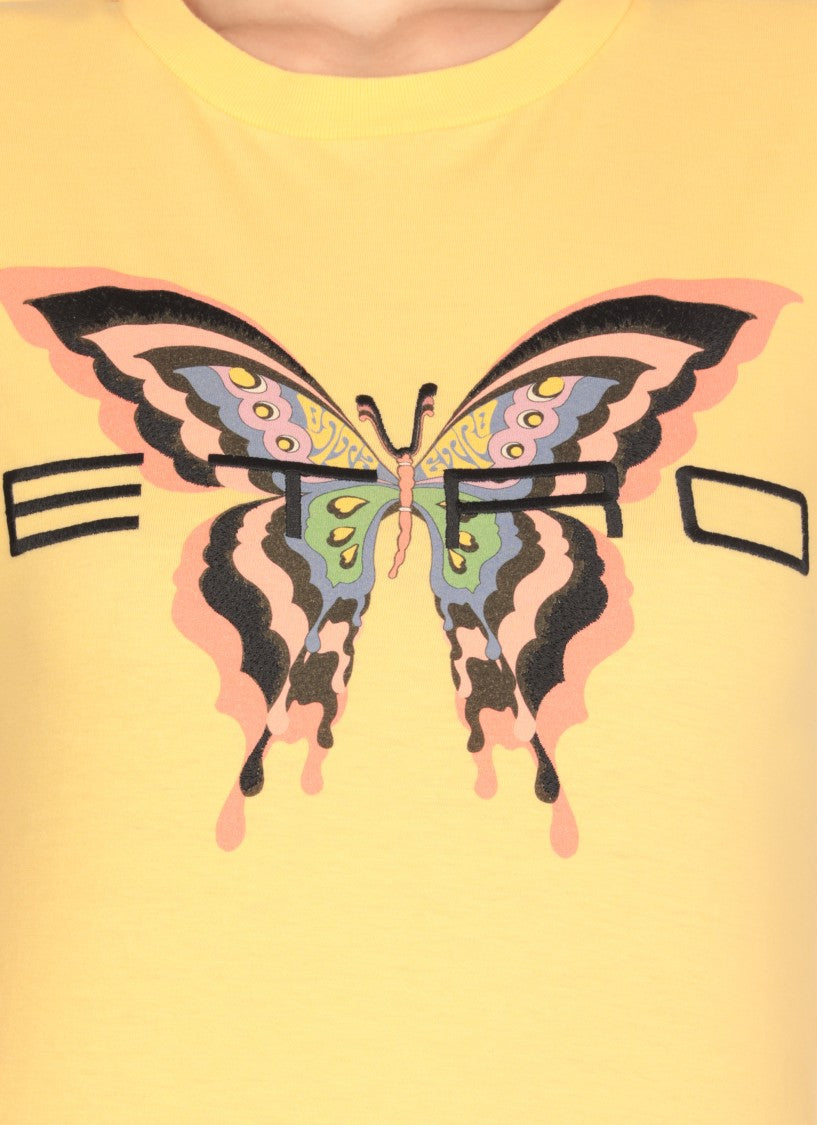 Etro Embroidered Butterfly Cotton T-Shirt