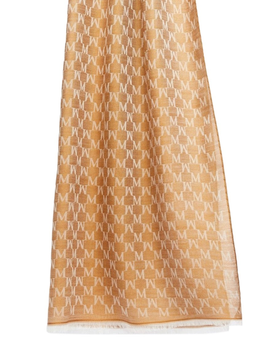 Max Mara Interlocking M Pattern Fringe Scarf