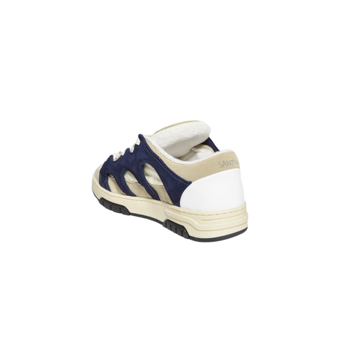 Santha Sneakers In Suede Leather Blue And Cream Danilo Paura