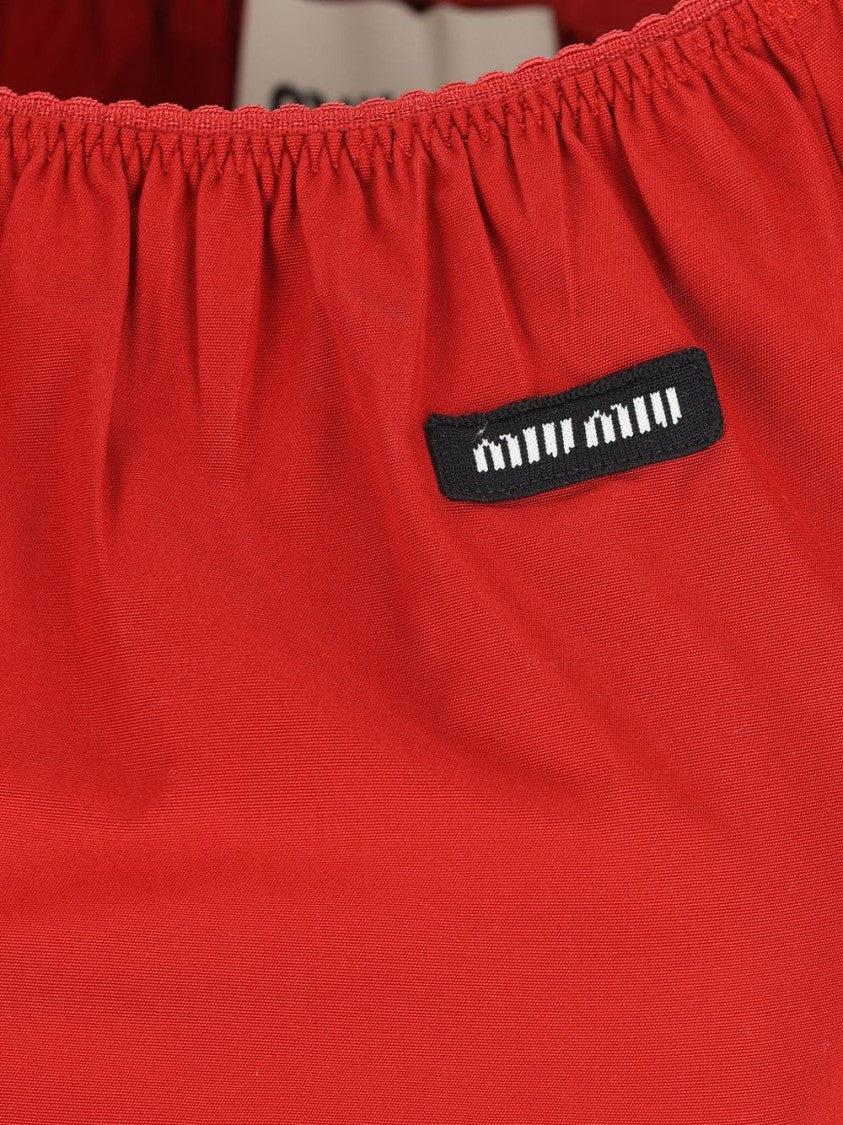 Miu Miu Flared Poplin Fitted Bodice Dress