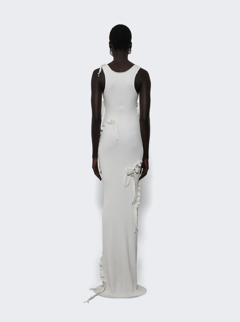 Coperni Knitted Ribbon Long Tank Dress White