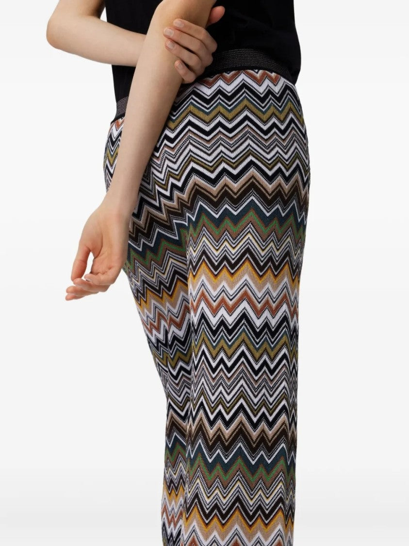 Missoni Wide-Leg Trousers With Vibrant Zigzag Pattern