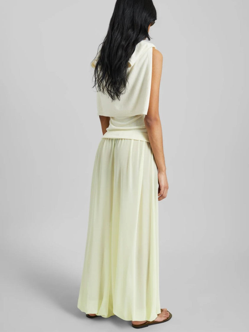 The Frankie Shop Yellow Balloon Design Sheer Fabric Wide-Leg Pants