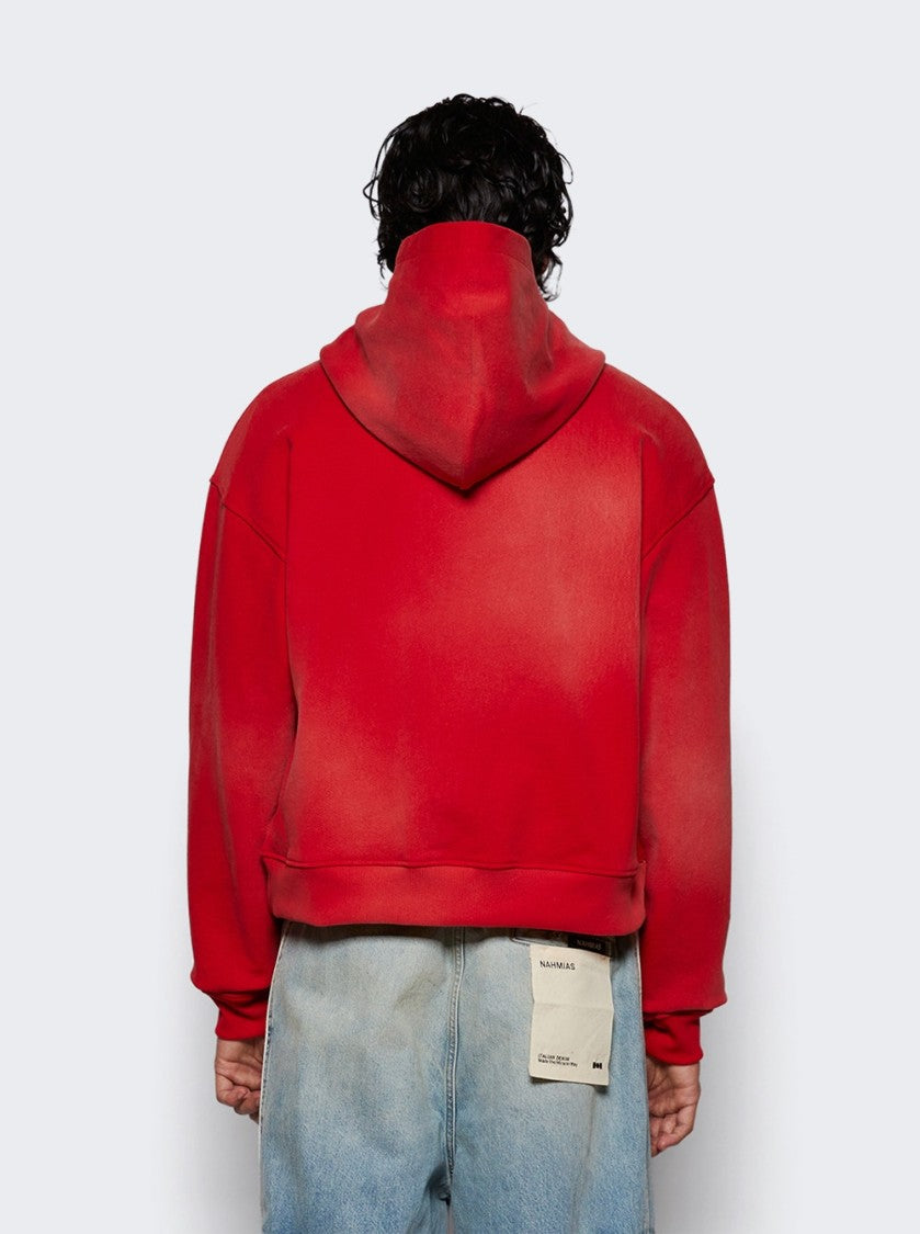 Nahmias Sunfade Boxy Zip Up Hoodie Sundace Cherry