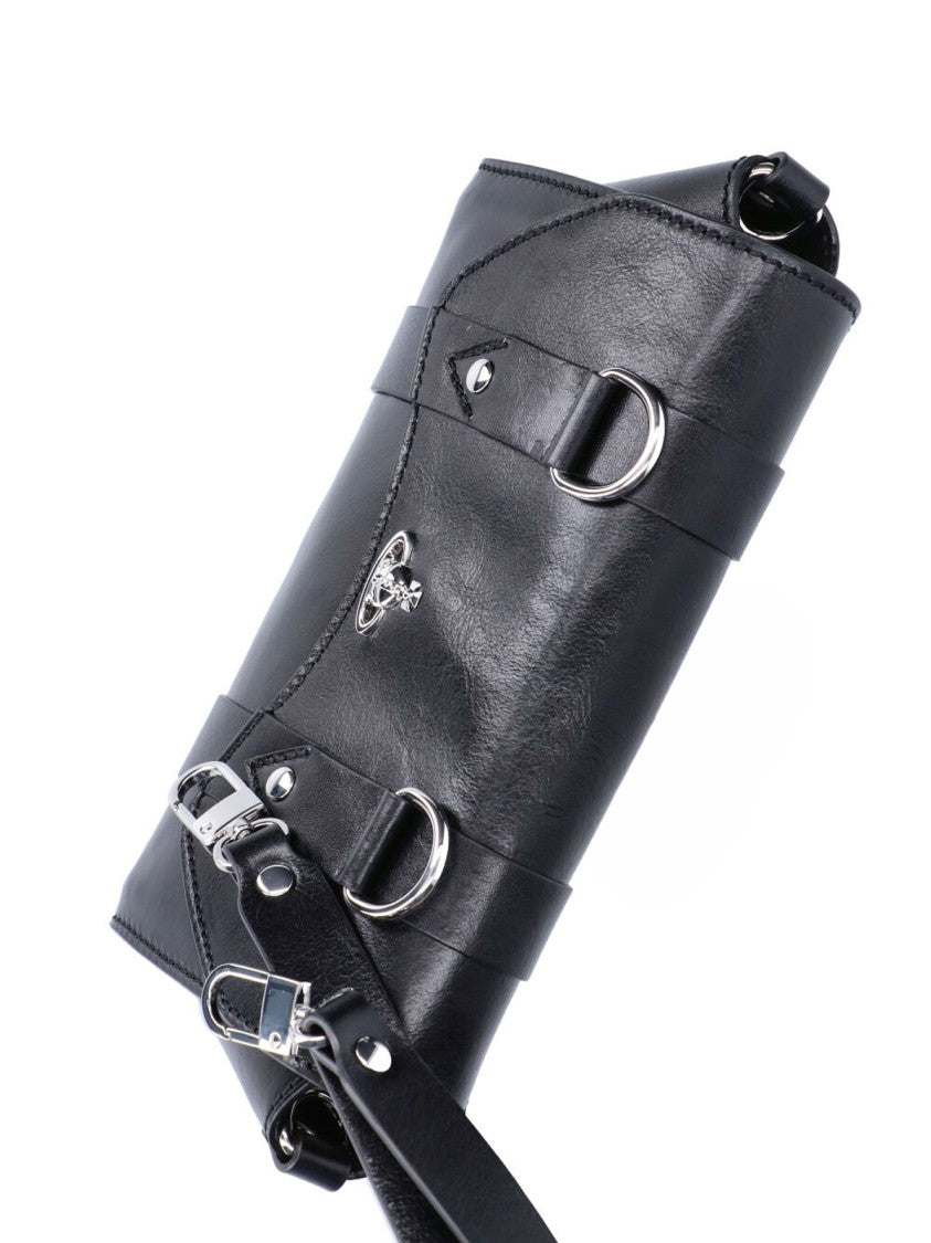 Vivienne Westwood Black Kimmy Calf Leather Shoulder Bag