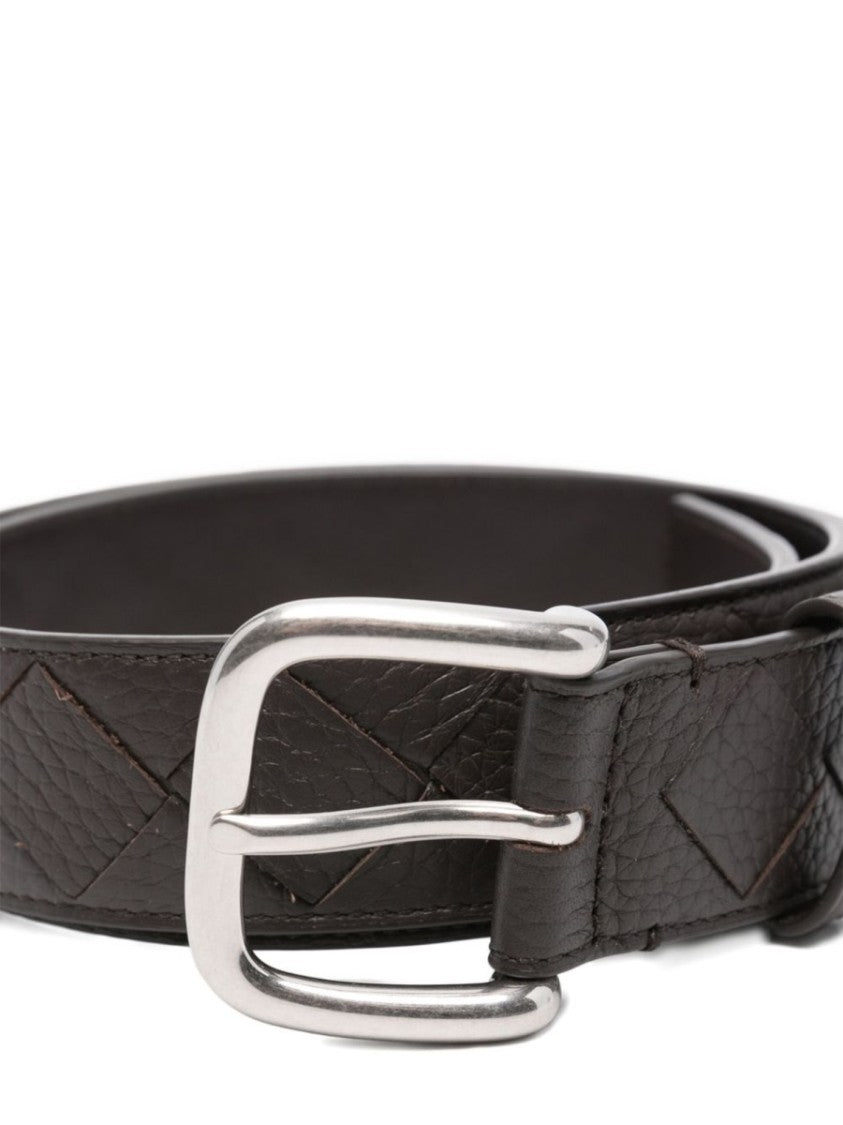 Bottega Veneta Textured Calfskin Leather Belt