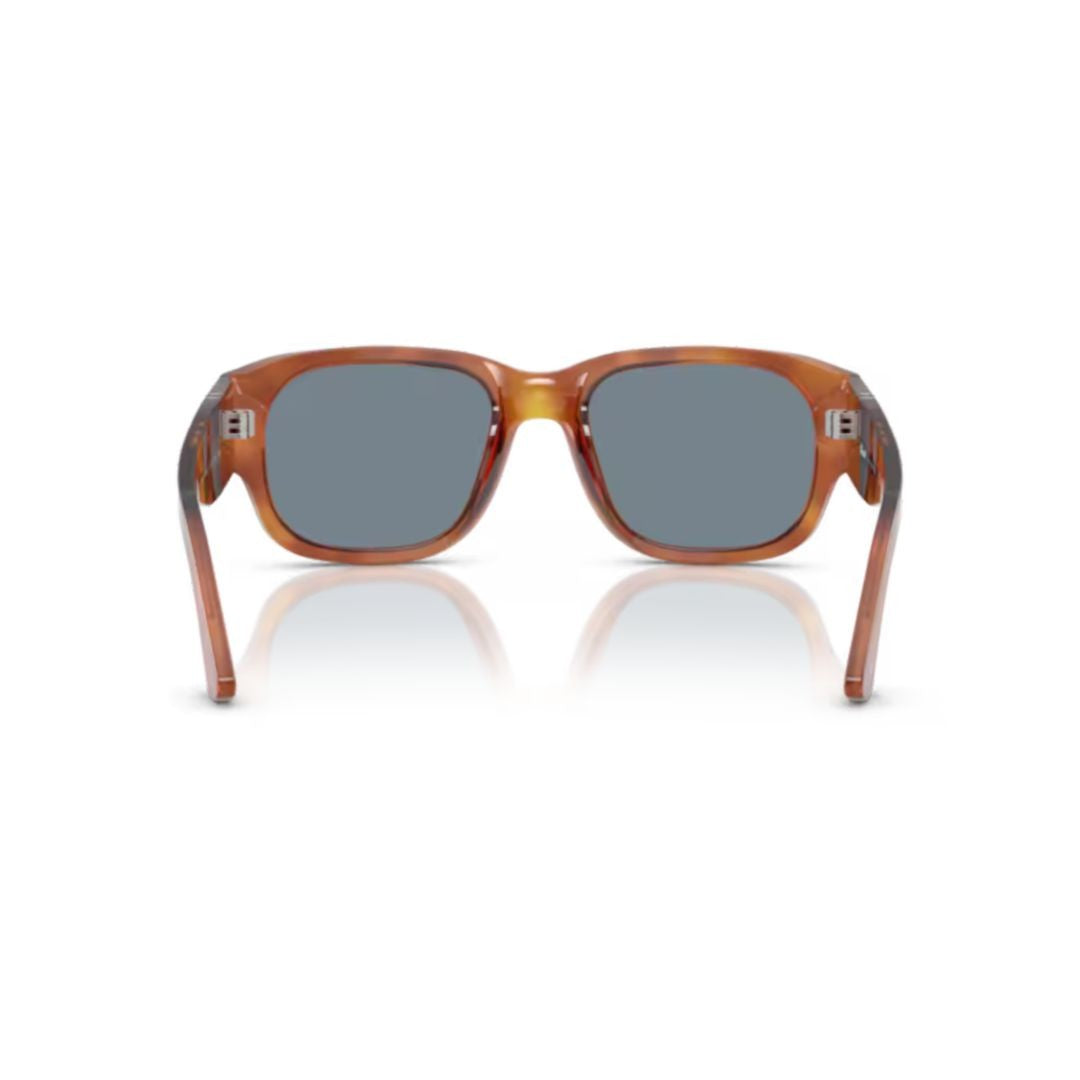Persol 0Po3380s Rectangular Tortoiseshell Acetate Sunglasses With Silver Arrow Detail