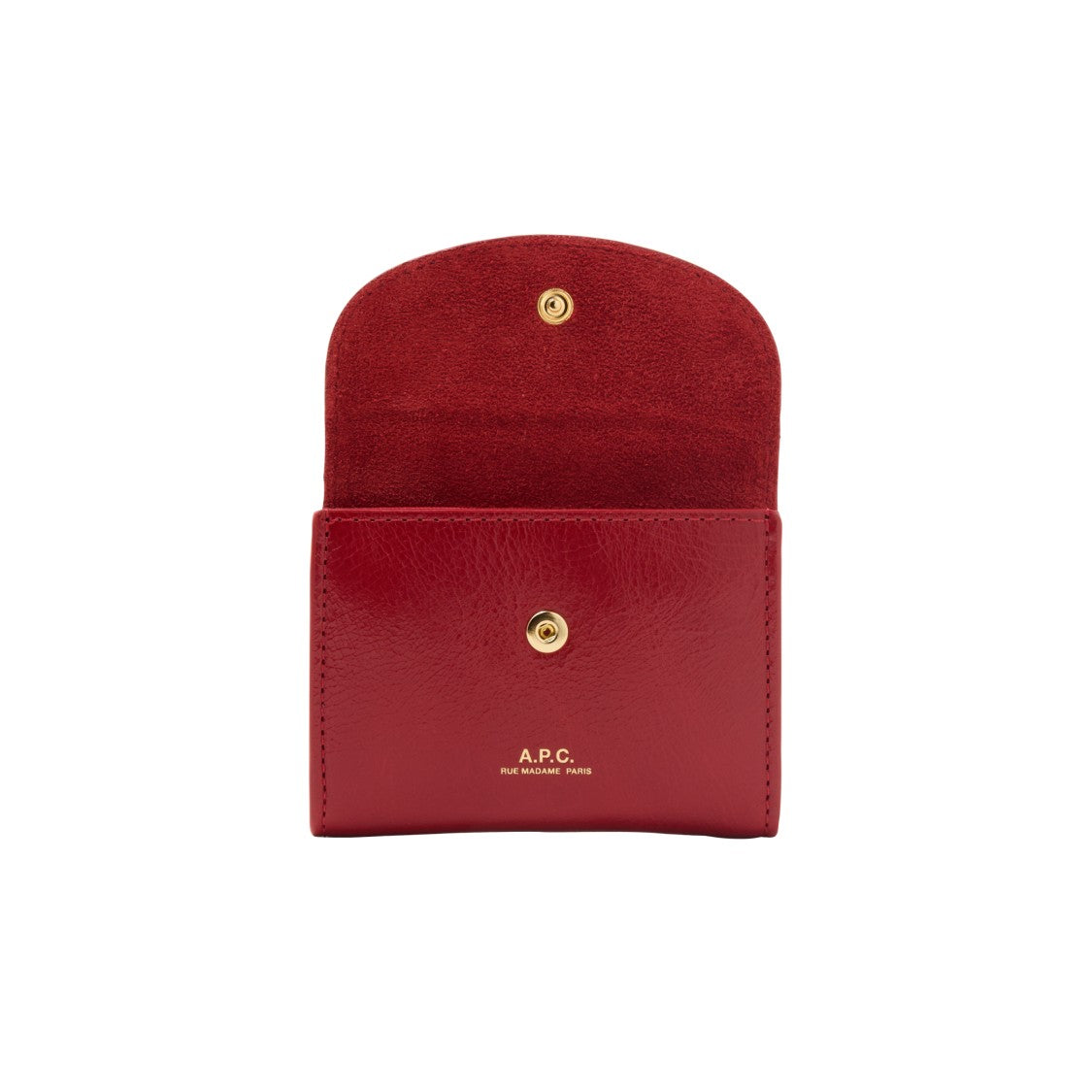 A.P.C. Cherry Red Leather Business Card Holder
