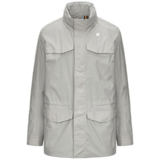K-Way Beige Field Jacket With Adjustable Hood