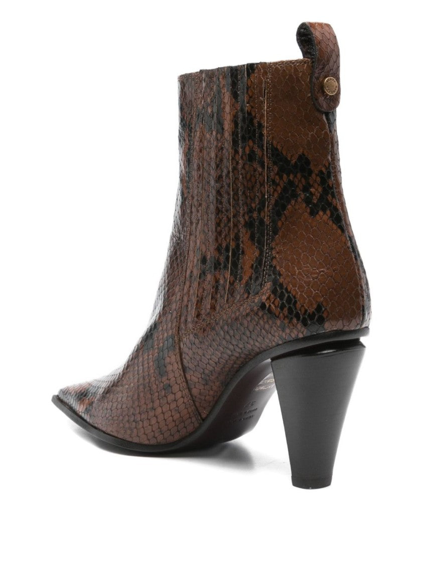Roberto Festa Textured Snakeskin Ankle Boots