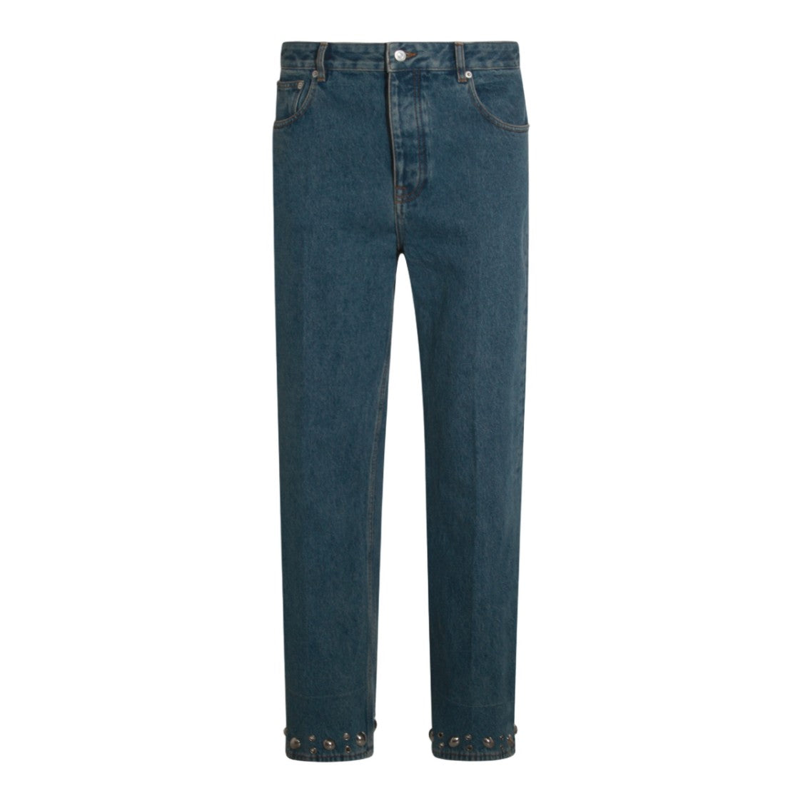 Valentino Classic Straight-Leg Jeans With Eyelet Hem Detail