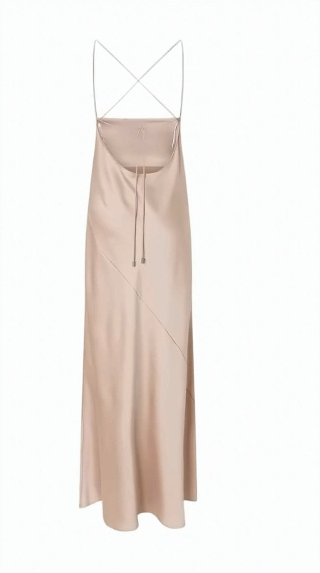 Pinko Farro Satin Open Back Dress