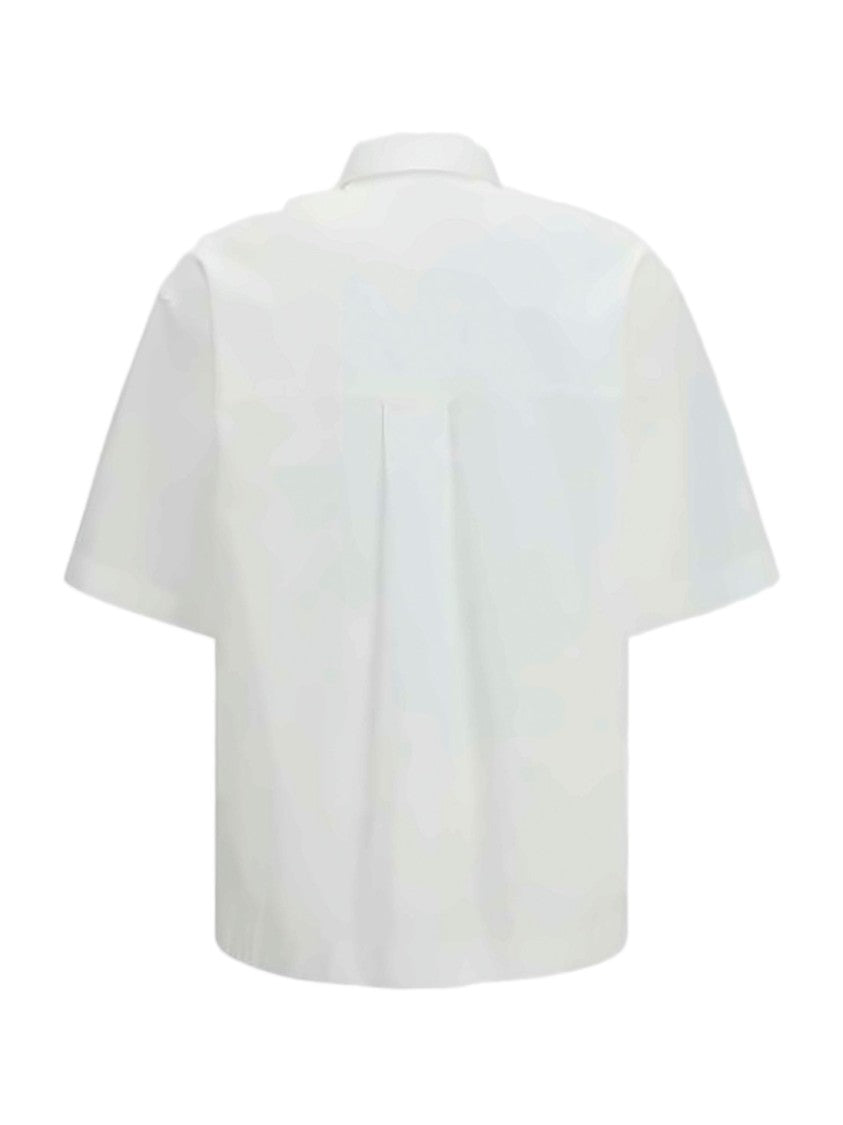 Ami Paris Minimalist White Short-Sleeve Poplin Shirt