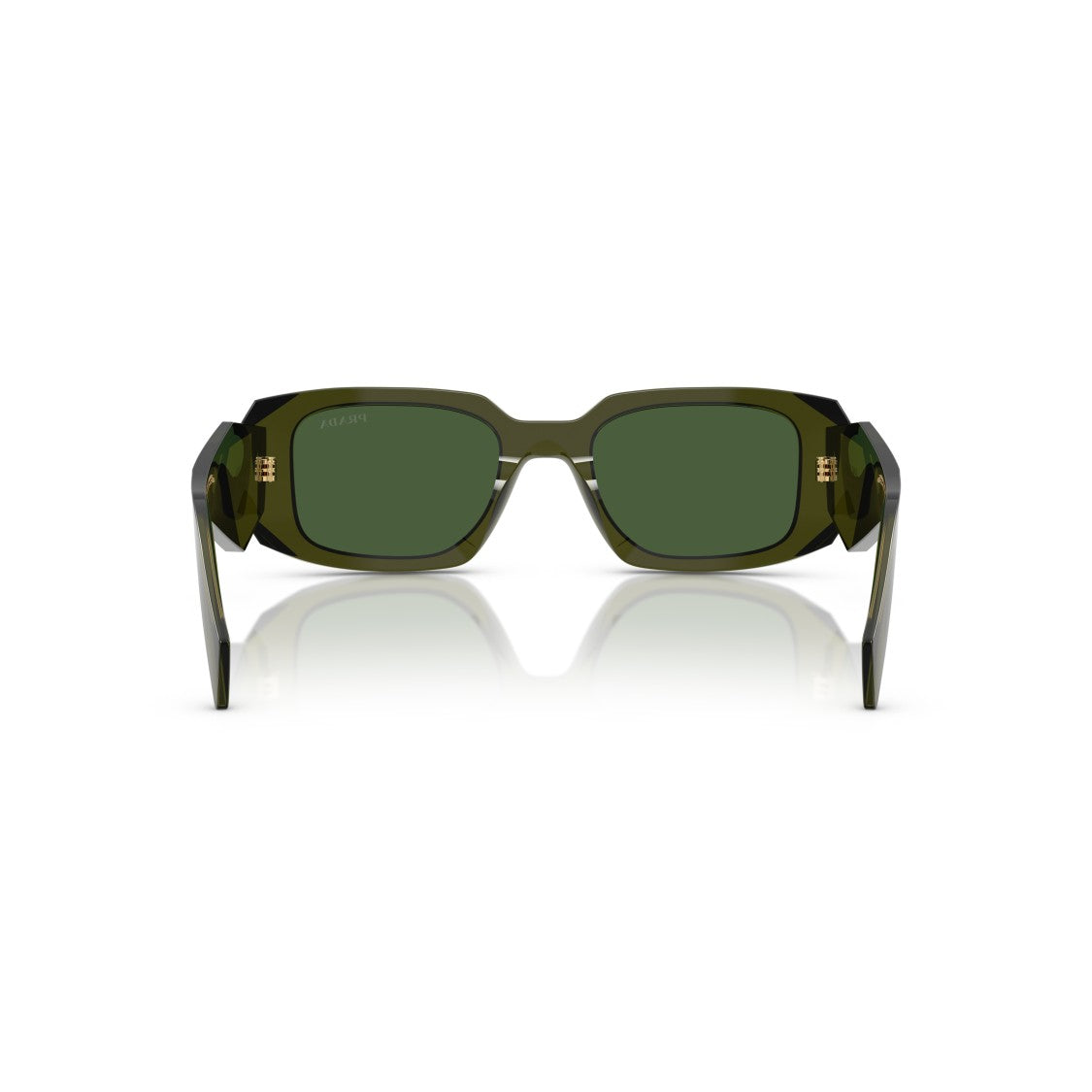 Prada 0Pr 17Ws Translucent Olive Green Rectangle Frame Sunglasses