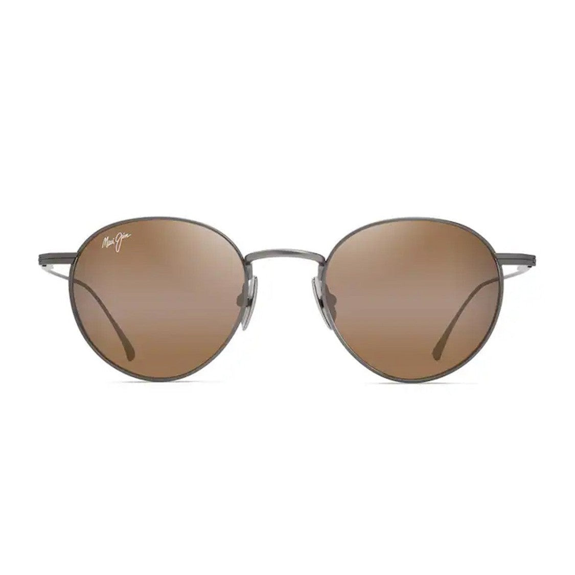 Maui Jim Matte Dark Ruthenium Hcl Bronze Ka’Apeha Titanium Round Sunglasses